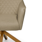 Poltrona Decorativa Versalhes Pés Madeira Giratório Linho Beg
