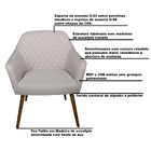 Poltrona Decorativa Versalhes Pés Palito Madeira Linho Areia