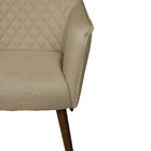 Poltrona Decorativa Versalhes Pés Palito Madeira Linho Bege G