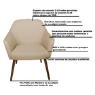 Poltrona Decorativa Versalhes Pés Palito Madeira Linho Bege G