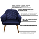 Poltrona Decorativa Versalhes Pés Palito Madeira Veludo Azul