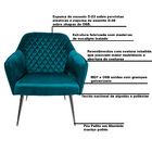 Poltrona Decorativa Versalhes Pés Palito Polido Veludo Azul T