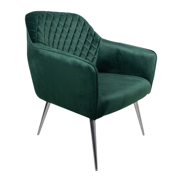 Poltrona Decorativa Versalhes Pés Palito Polido Veludo Verde