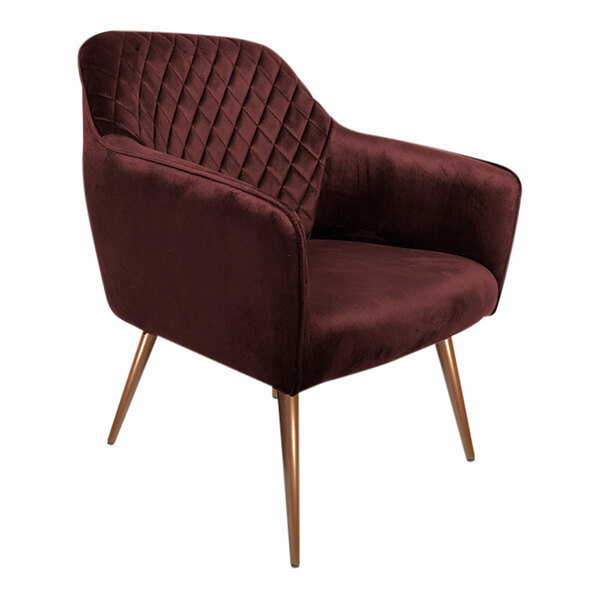 Poltrona Decorativa Versalhes Pés Palito Rosê Gold Veludo Mal