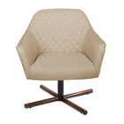 Poltrona Decorativa Versalhes Pés Xis Giratório Linho Bege G1