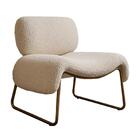 Poltrona Decorativa Versatil Calm Super Boucle Pés Em Metal