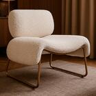 Poltrona Decorativa Versatil Calm Super Boucle Pés Em Metal