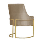 Poltrona Decorativa Vick Base Em Metal Dourada Suede Cappucci