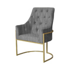 Poltrona Decorativa Vick Base Em Metal Linho Cores - Ds Estof