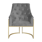 Poltrona Decorativa Vick Base Em Metal Linho Cores - Ds Estof