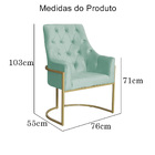 Poltrona Decorativa Vick Veludo Azul Acqua - Montanaris Decor