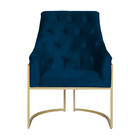 Poltrona Decorativa Vick Veludo Azul Marinho - Montanaris Dec