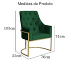 Poltrona Decorativa Vick Veludo Verde - Montanaris Decor