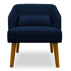 Poltrona Decorativa Virgínia Veludo Azul Marinho - Montanaris