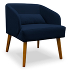 Poltrona Decorativa Virgínia Veludo Azul Marinho - Montanaris