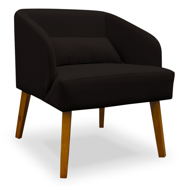 Poltrona Decorativa Virgínia Veludo Marrom - Montanaris Decor