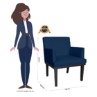 Poltrona Decorativa Vitória Sala E Recepção Com Base De Madei