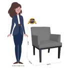 Poltrona Decorativa Vitória Sala E Recepção Com Base De Madei