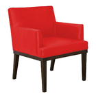 Poltrona Decorativa Vitória Sala E Recepção Corino Vermelho -