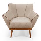 Poltrona Decorativa Yasmin Composê Linho Com Courissimo Bege