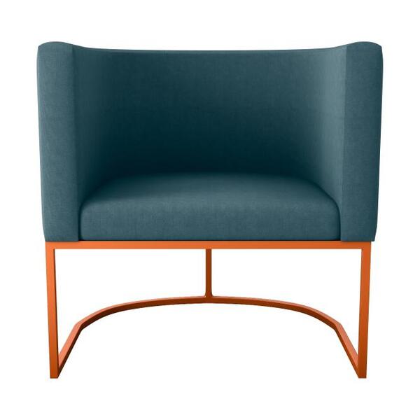 Poltrona Decorativa York 1 Lugar Suede Petróleo Matrix