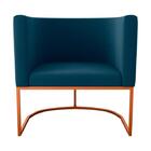 Poltrona Decorativa York 1 Lugar Veludo Maserati Azul Matrix