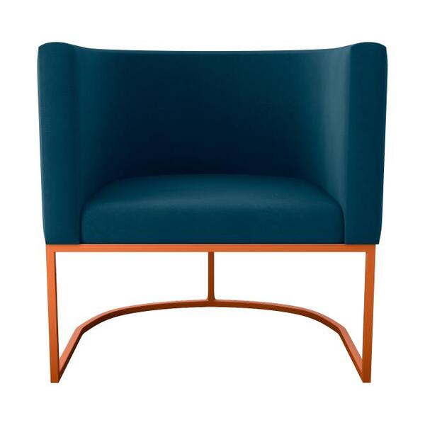 Poltrona Decorativa York 1 Lugar Veludo Maserati Azul Matrix