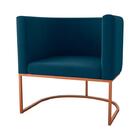 Poltrona Decorativa York 1 Lugar Veludo Maserati Azul Matrix