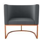 Poltrona Decorativa York 1 Lugar Veludo Maserati Cinza Matrix