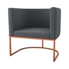 Poltrona Decorativa York 1 Lugar Veludo Maserati Cinza Matrix