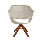 Poltrona Decorativa Zara Pé Giratório De Madeira Sala Recepçã