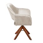 Poltrona Decorativa Zara Pé Giratório De Madeira Sala Recepçã