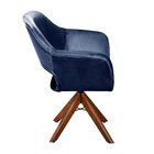 Poltrona Decorativa Zara Pé Giratório De Madeira Sala Recepçã