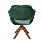 Poltrona Decorativa Zara Pé Giratório De Madeira Sala Recepçã