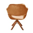 Poltrona Decorativa Zara Pé Giratório De Madeira Sala Recepçã