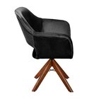 Poltrona Decorativa Zara Pé Giratório De Madeira Sala Recepçã