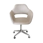 Poltrona Decorativa Zara Pé Giratório De Metal Sala Recepção