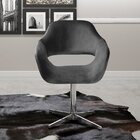 Poltrona Decorativa Zara Pé Giratório De Metal Sala Recepção