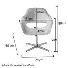 Poltrona Decorativa Zara Pé Giratório De Metal Sala Recepção