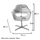 Poltrona Decorativa Zara Pé Giratório De Metal Sala Recepção