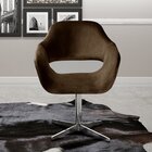 Poltrona Decorativa Zara Pé Giratório De Metal Sala Recepção