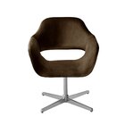 Poltrona Decorativa Zara Pé Giratório De Metal Sala Recepção