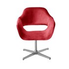 Poltrona Decorativa Zara Pé Giratório De Metal Sala Recepção