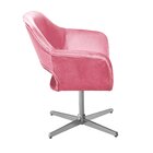 Poltrona Decorativa Zara Pé Giratório De Metal Sala Recepção