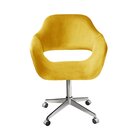 Poltrona Decorativa Zara Pé Giratório De Metal Sala Recepção