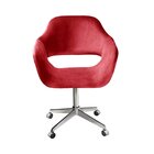 Poltrona Decorativa Zara Pé Giratório De Metal Sala Recepção