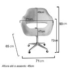 Poltrona Decorativa Zara Pé Giratório De Metal Sala Recepção