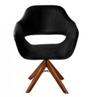 Poltrona Decorativa Zara Pé Giratório Em Madeira Facilita Dec