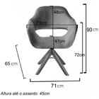 Poltrona Decorativa Zara Pé Giratório Em Madeira Facilita Dec