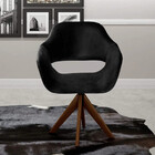 Poltrona Decorativa Zara Pé Giratório Em Madeira Facilita Dec